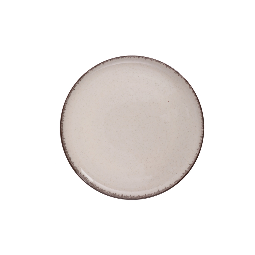 18-piece beige porcelain dinnerware set