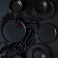 18-piece black ceramic dinner set