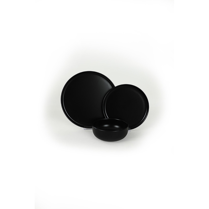 18-piece black ceramic dinner set
