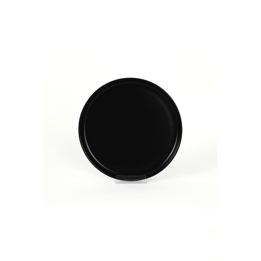 18-piece black ceramic dinner set