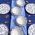 18-piece Blue and White Ceramic Dinnerware Set