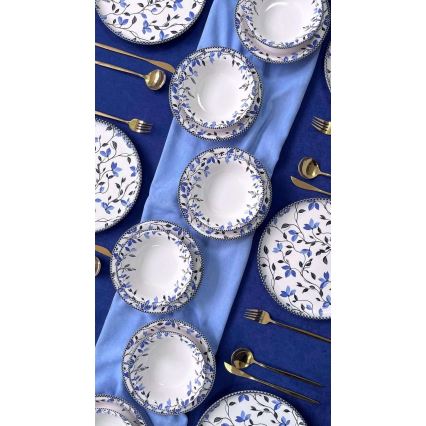 18-piece Blue and White Ceramic Dinnerware Set