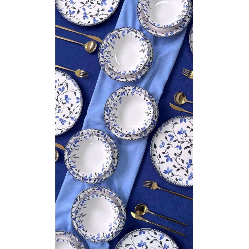 18-piece Blue and White Ceramic Dinnerware Set