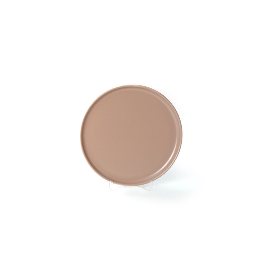 18-piece brown ceramic dinner set