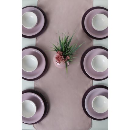 18-piece ceramic dinnerware set, purple/white