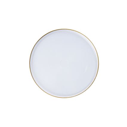 18-piece dining set in clear glass and gold