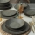 18-piece dinner set anthracite/green/stoneware