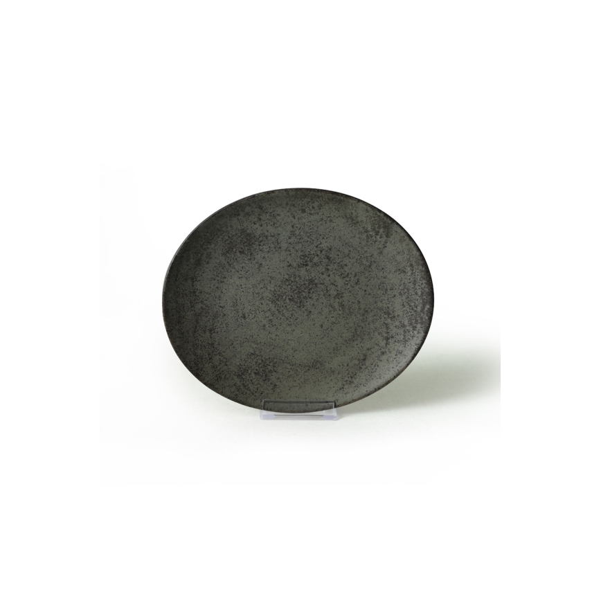 18-piece dinner set anthracite/green/stoneware