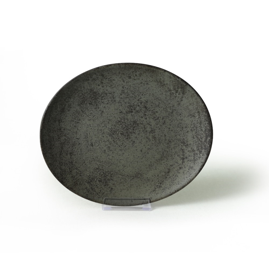 18-piece dinner set anthracite/green/stoneware