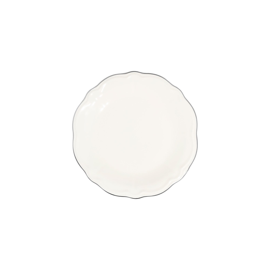 18-piece dinner set cream/silver/porcelain