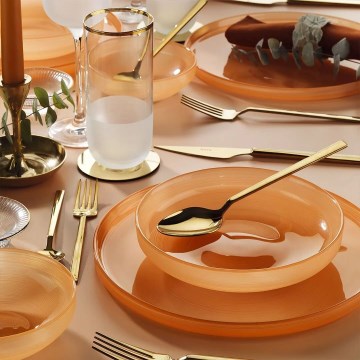 18-piece Dinner Set Orange/Glass