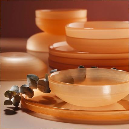 18-piece Dinner Set Orange/Glass