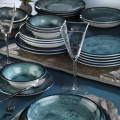 18-Piece Dinnerware Set – Blue Porcelain