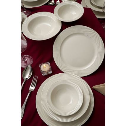 18-piece dinnerware set, white porcelain