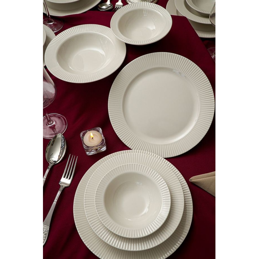 18-piece dinnerware set, white porcelain