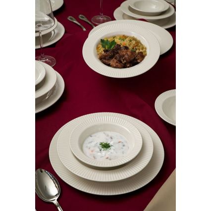 18-piece dinnerware set, white porcelain
