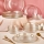 18-piece glass dinnerware set – clear with gold trim