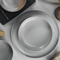 18-piece gray porcelain dinner set