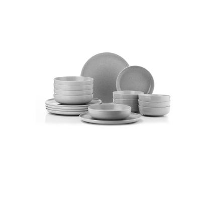 18-piece gray porcelain dinner set