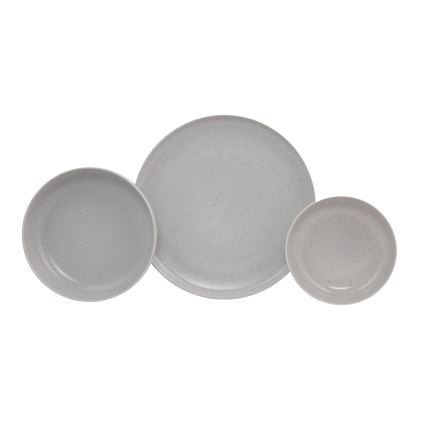 18-piece gray porcelain dinner set