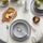 18-piece gray porcelain dinner set