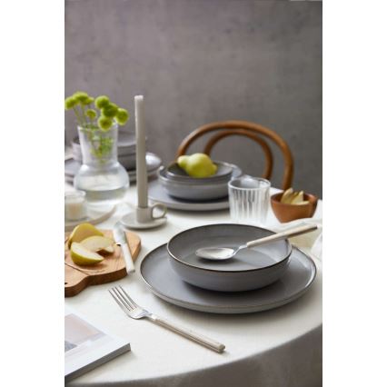 18-piece gray porcelain dinner set