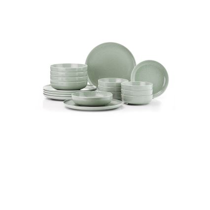 18-piece green porcelain dinner set