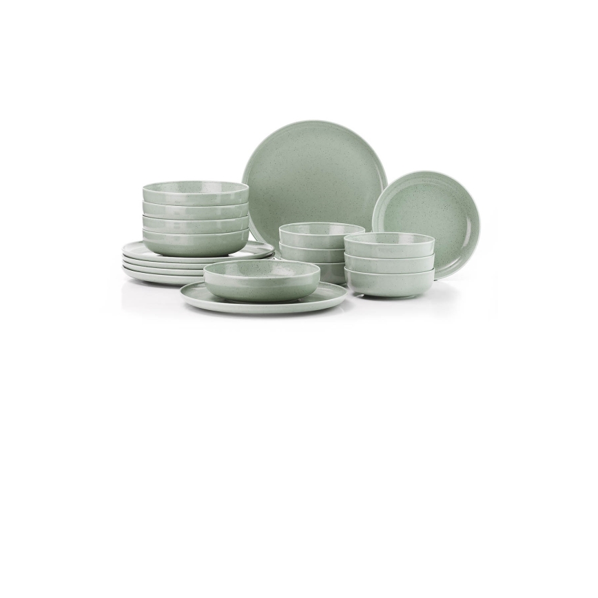 18-piece green porcelain dinner set