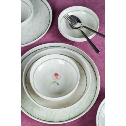 18-piece green porcelain dinner set