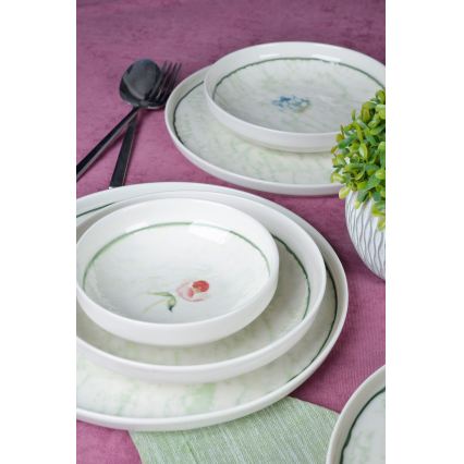 18-piece green porcelain dinner set