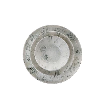 18-piece grey porcelain dinner set