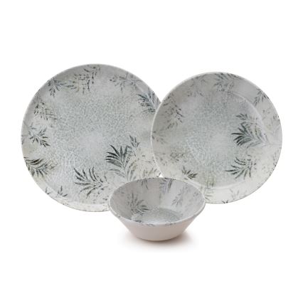 18-piece grey porcelain dinner set