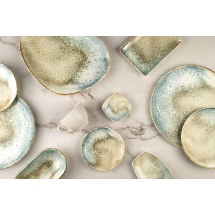 18-piece multicolored porcelain dinnerware set