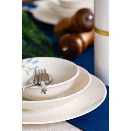 18-piece porcelain dinner set – white/blue/green