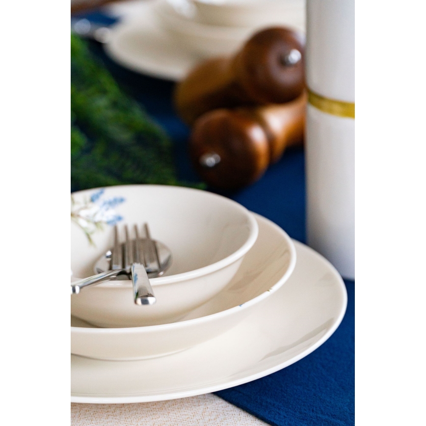18-piece porcelain dinner set – white/blue/green