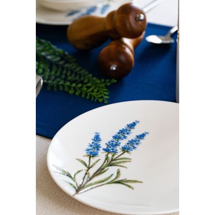 18-piece porcelain dinner set – white/blue/green