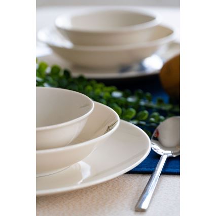 18-piece porcelain dinner set – white/blue/green