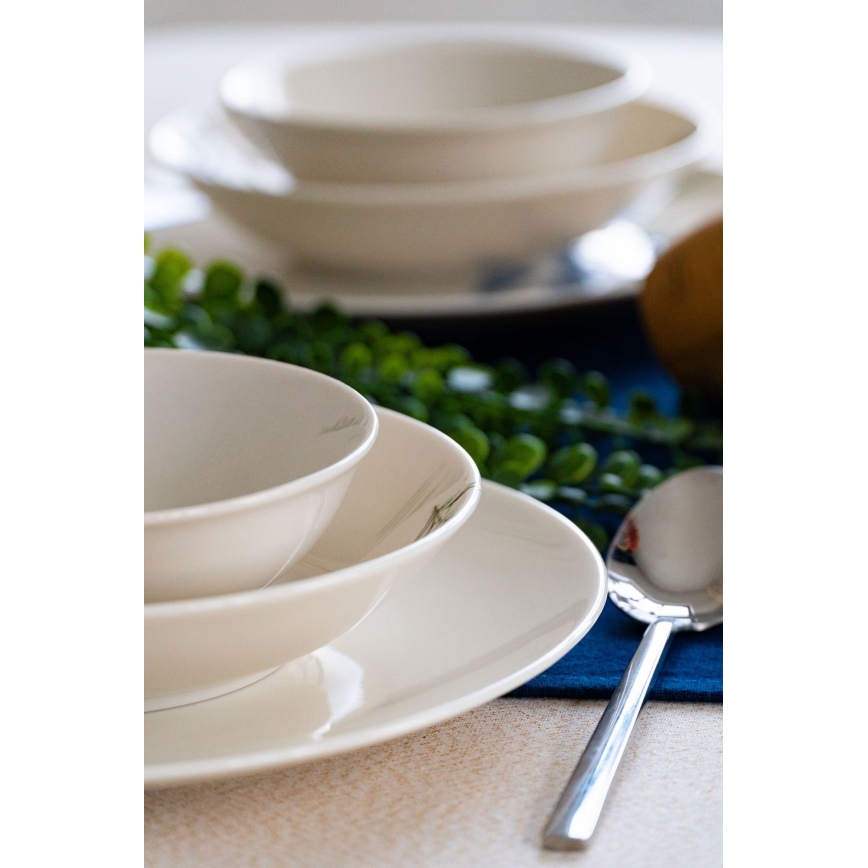 18-piece porcelain dinner set – white/blue/green