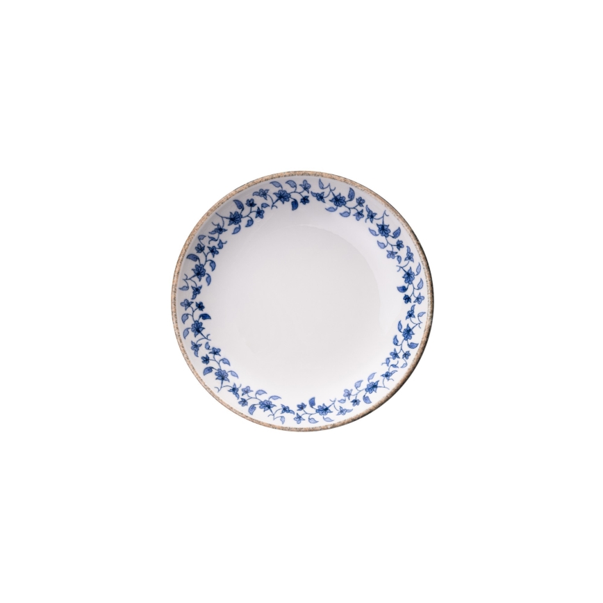 18-piece porcelain dinner set, white/blue