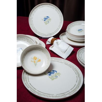 18-piece porcelain dinner set white/multicolored