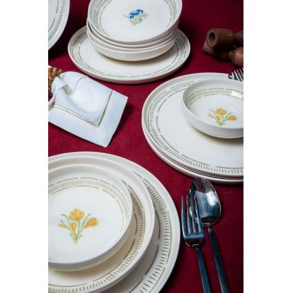 18-piece porcelain dinner set white/multicolored