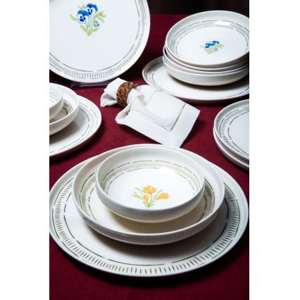 18-piece porcelain dinner set white/multicolored