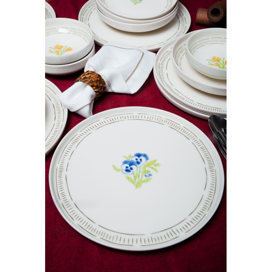 18-piece porcelain dinner set white/multicolored