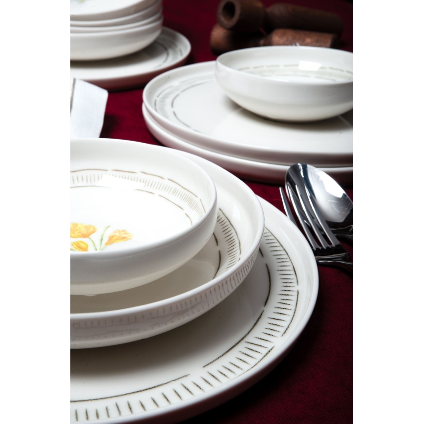 18-piece porcelain dinner set white/multicolored