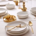 18-piece Porcelain Dinner Set – White with Gold Trim