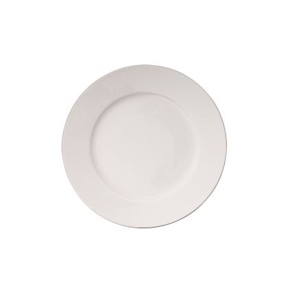 18-piece Porcelain Dinner Set — White with Silver Trim