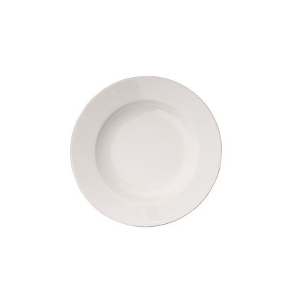 18-piece Porcelain Dinner Set — White with Silver Trim