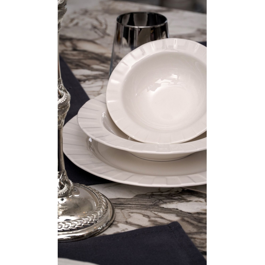 18-piece porcelain dinnerware set, white