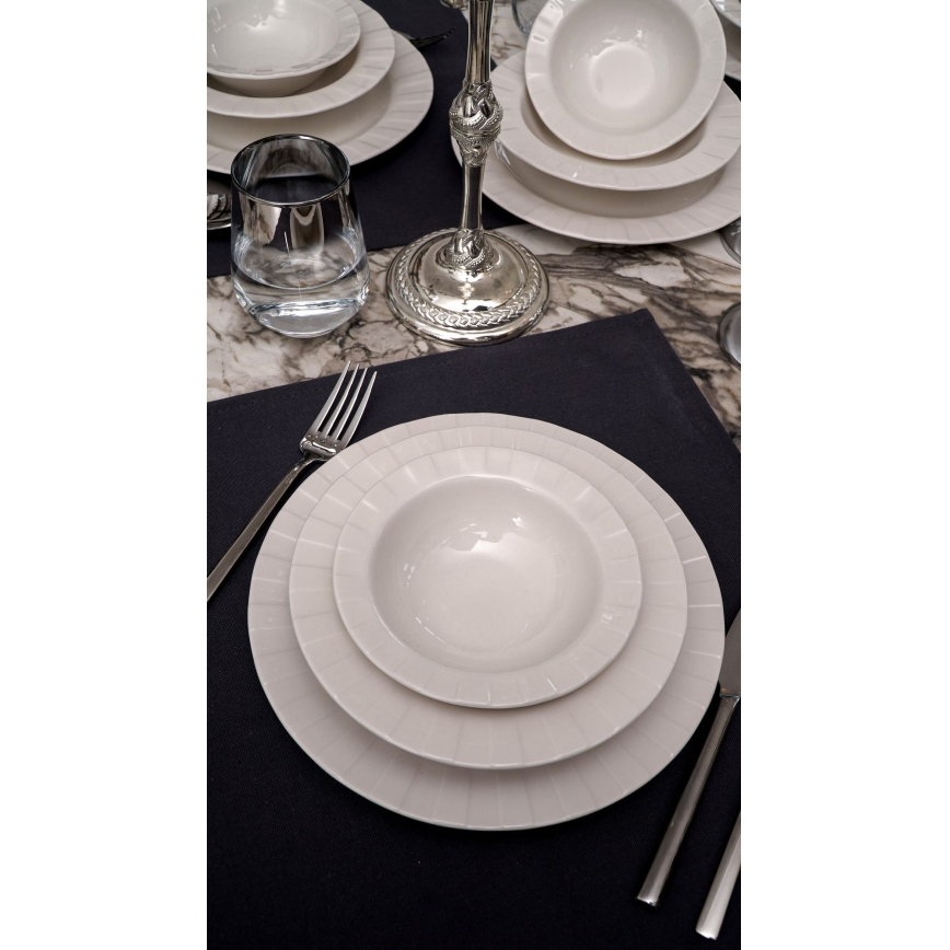 18-piece porcelain dinnerware set, white