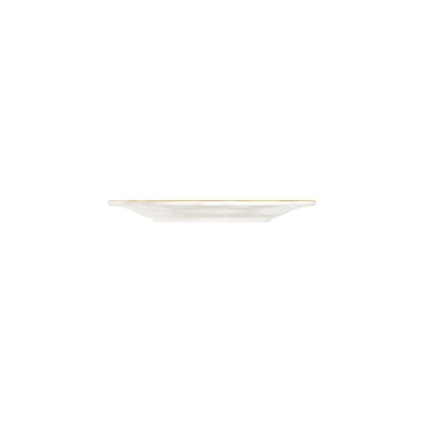 18-piece porcelain dinnerware set, white with gold trim
